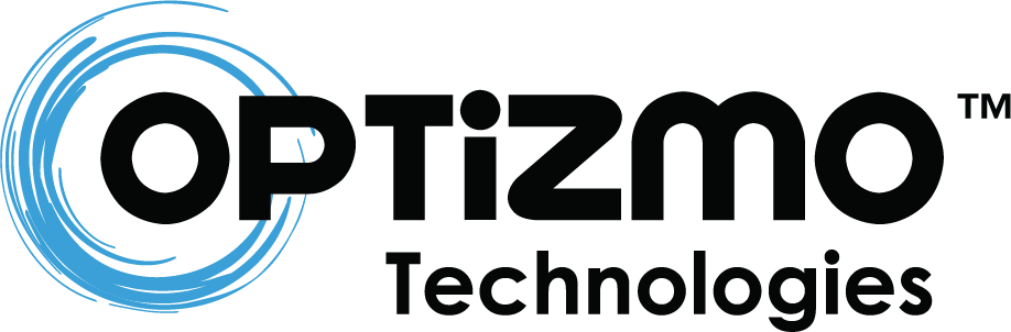 Optizmo Technologies Logo Black and Blue